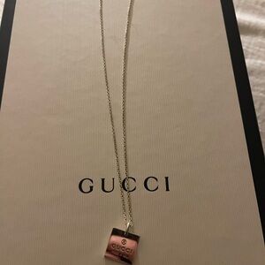 Gucci sterling silver trademark necklace